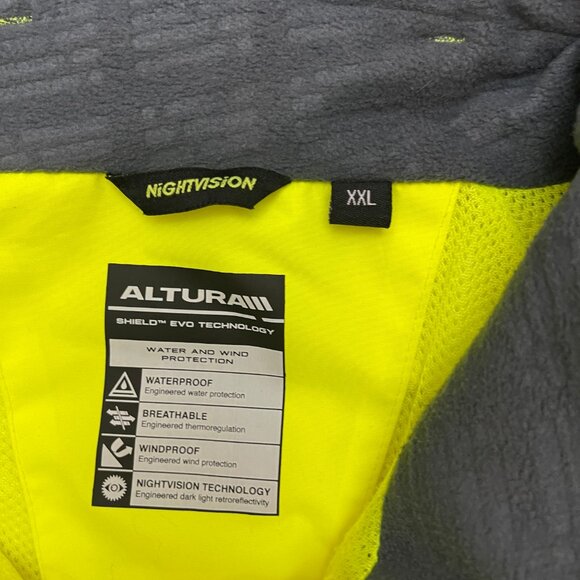 ALTURA Jacket Mens Hi Vis Yellow Night Vision Cycling Reflective Full Zip XXL - Picture 2 of 12